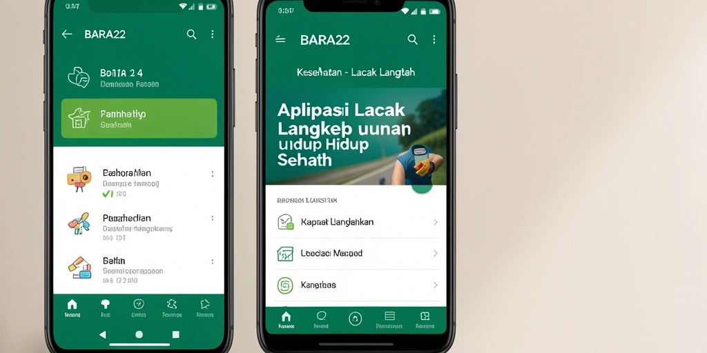 Antarmuka BARA22 menunjukkan fungsi Lacak Langkah yang ramah pengguna.