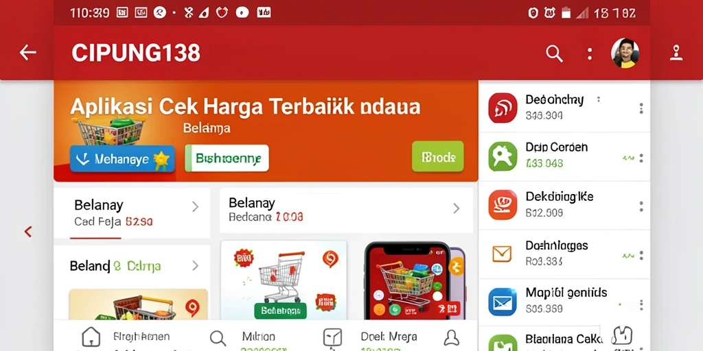 Antarmuka aplikasi CIPUNG138 yang menampilkan fitur Cek Harga terkini.