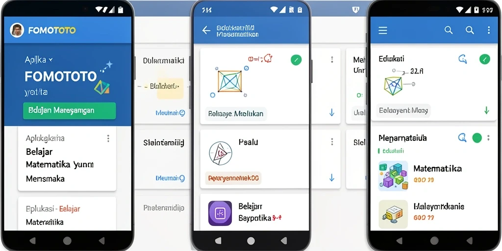 Antarmuka FOMOTOTO yang menarik untuk belajar matematika.