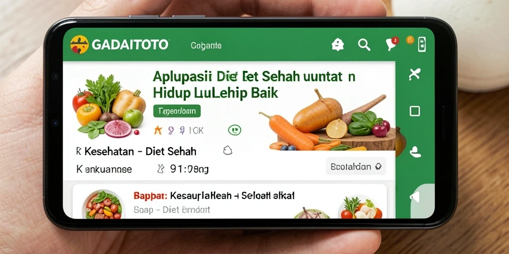 Antarmuka GADAITOTO menampilkan fitur pelacakan diet yang sederhana dan informatif.