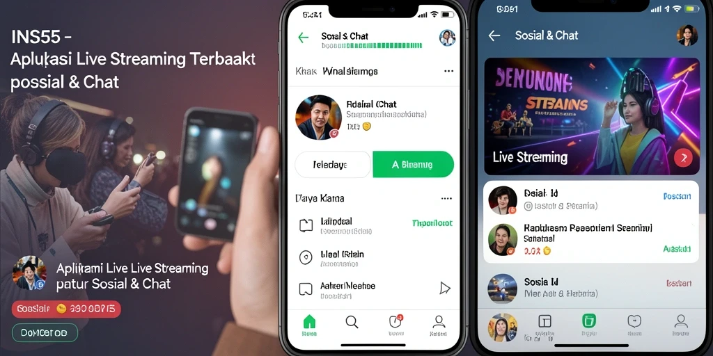 Antarmuka pengguna yang intuitif dan menarik untuk Live Streaming.