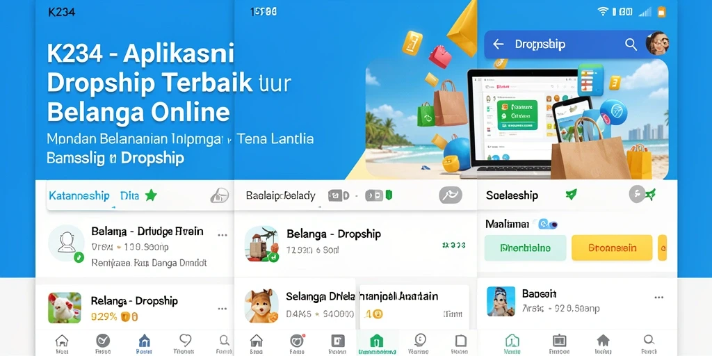 Tampilan antarmuka K234 yang sederhana dan fungsional untuk Dropship.