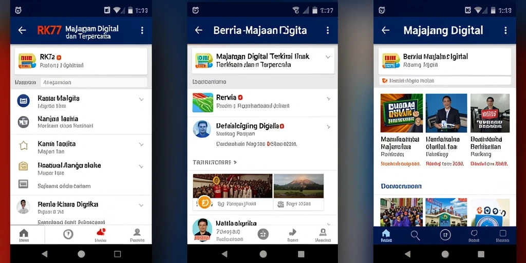 Antarmuka aplikasi RK77 yang interaktif dan informatif.